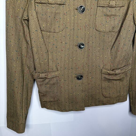 CAbi Penny Brown Tweed Herringbone Blazer Jacket Medium 3170 - Picture 4 of 8